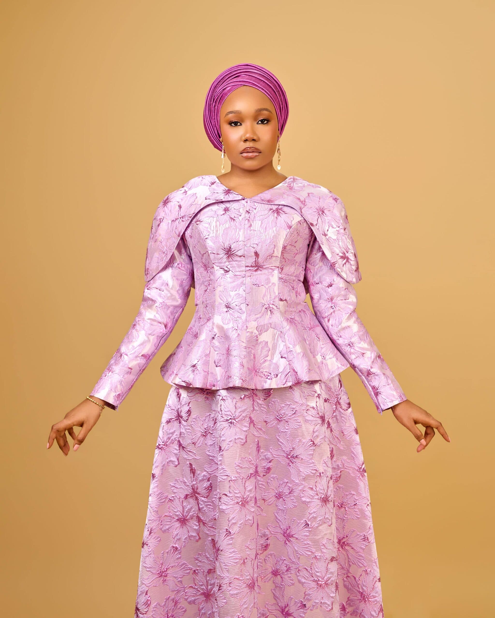 Ziya Brocade Blouse and Skirt — Lilac Orchid — angle 3