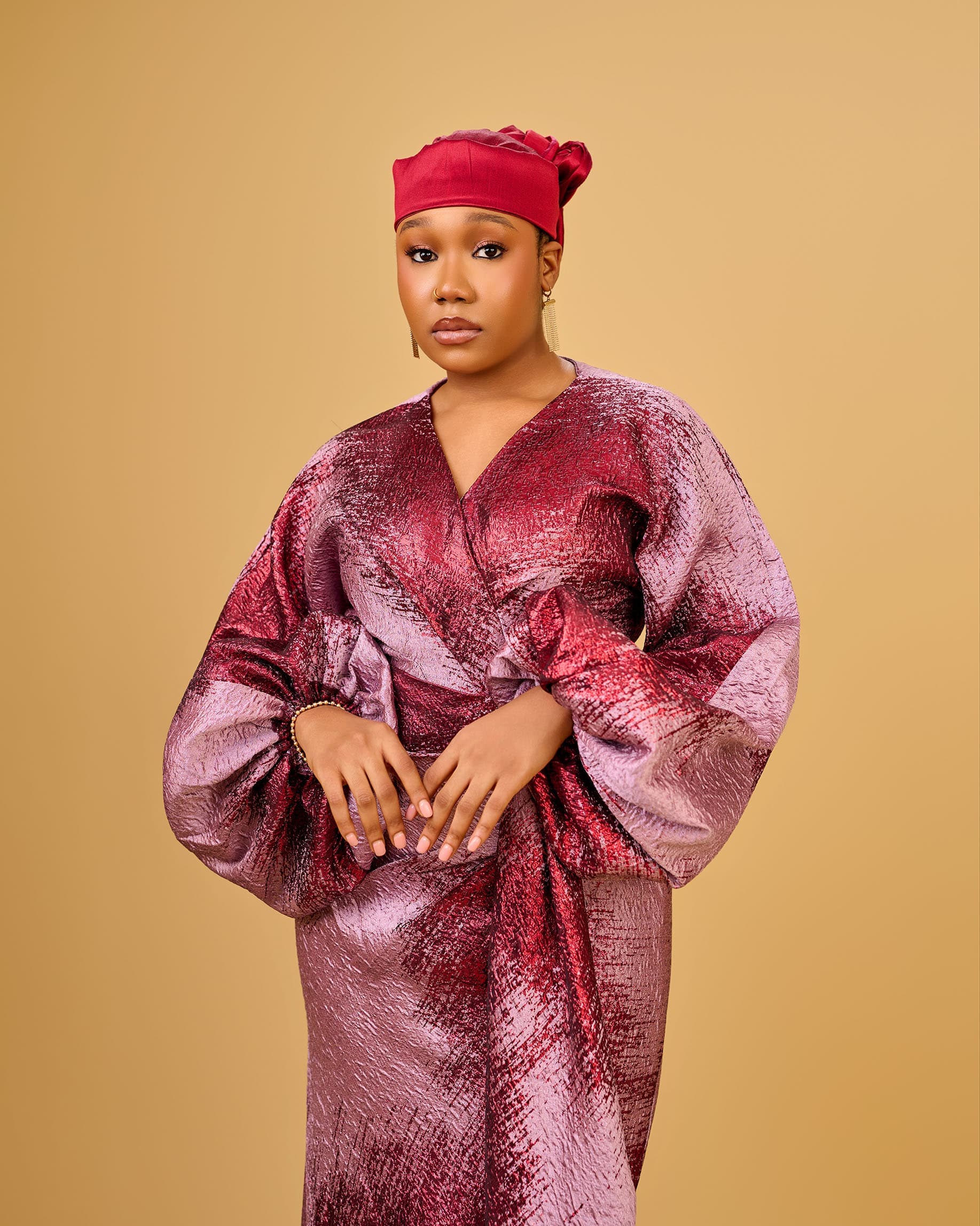Mimi Drape Brocade Dress, Rosewood, angle 1