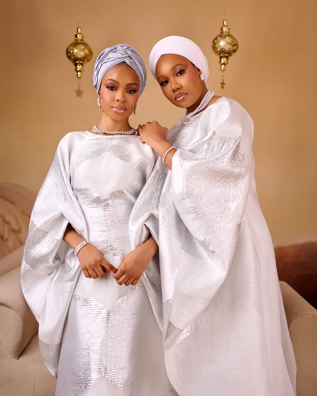 Nuur White Boubou Dress, White, angle 5