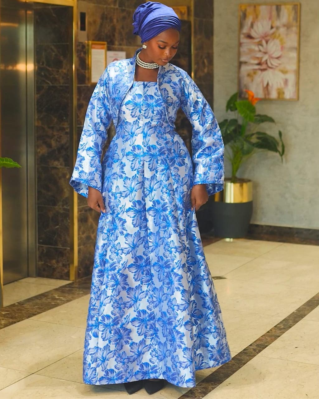 Sultana Kaftan in Royal Blue, Royal Blue, angle 5