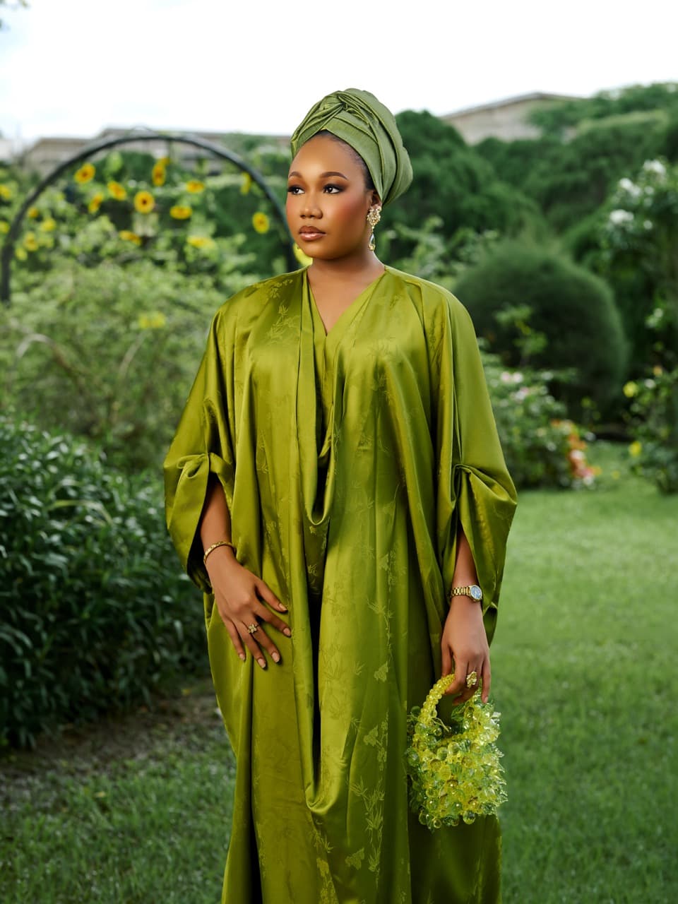 The Olive Cowl dress, Olive, angle 3