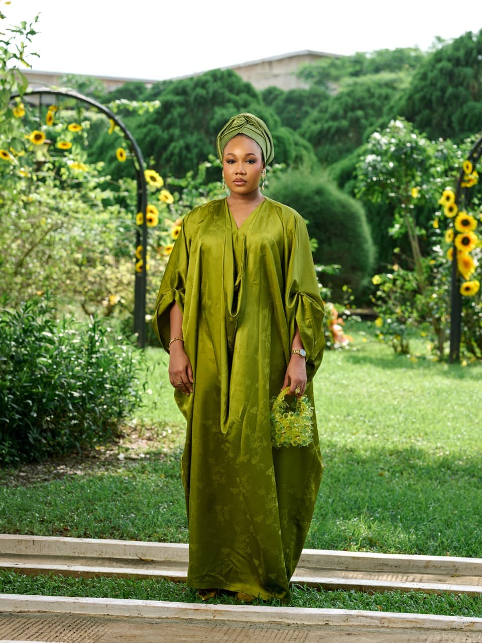 The Olive Cowl dress, Olive, angle 2