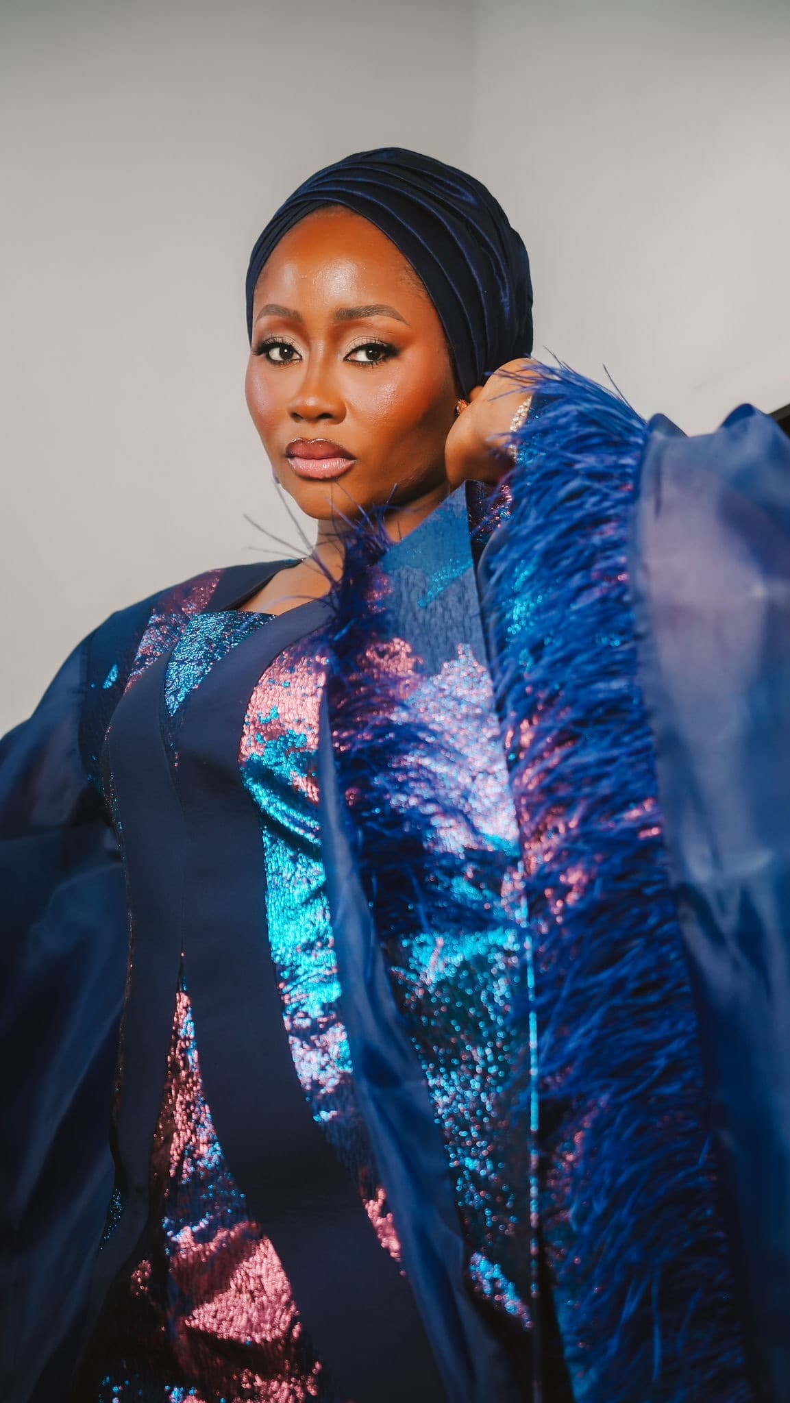 The Idara Bubu Dress, Navy, angle 7